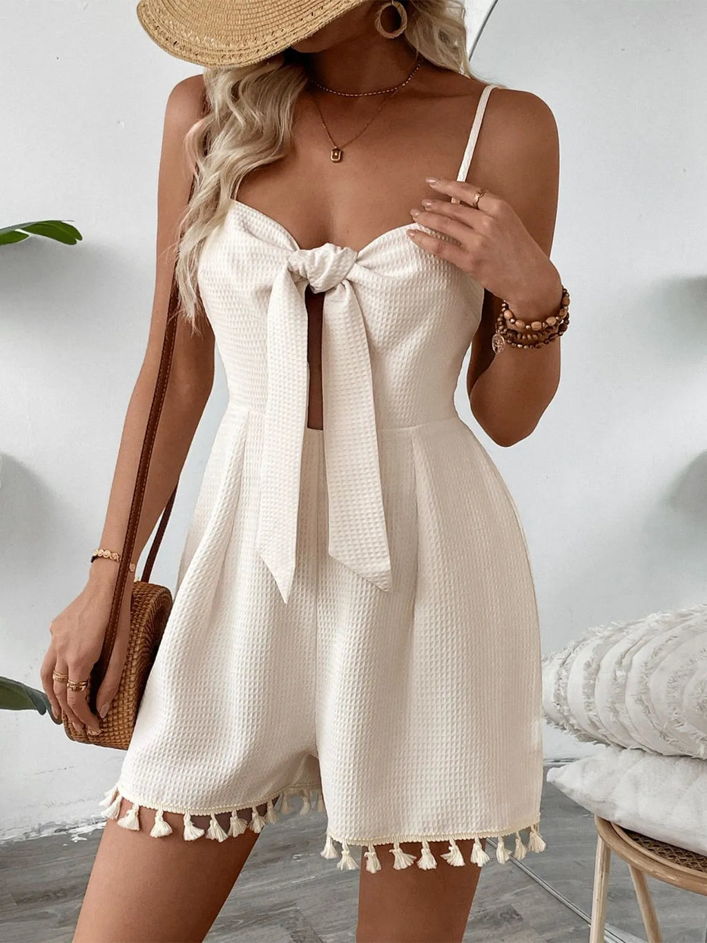 Sweetheart Neck Spaghetti Strap Romper