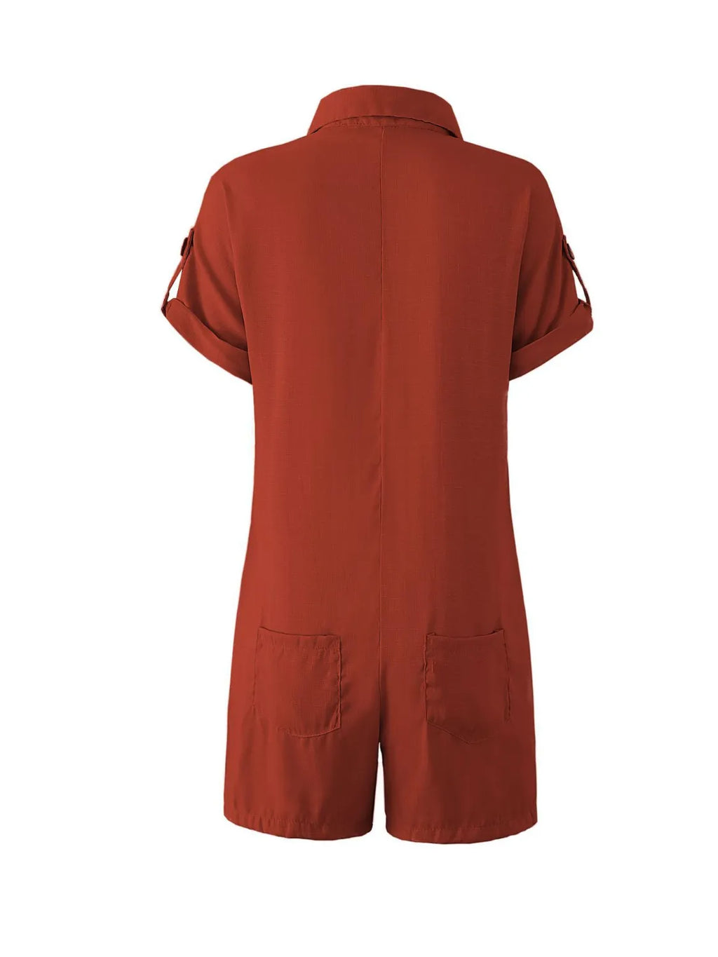 Button Front Short Sleeve Romper