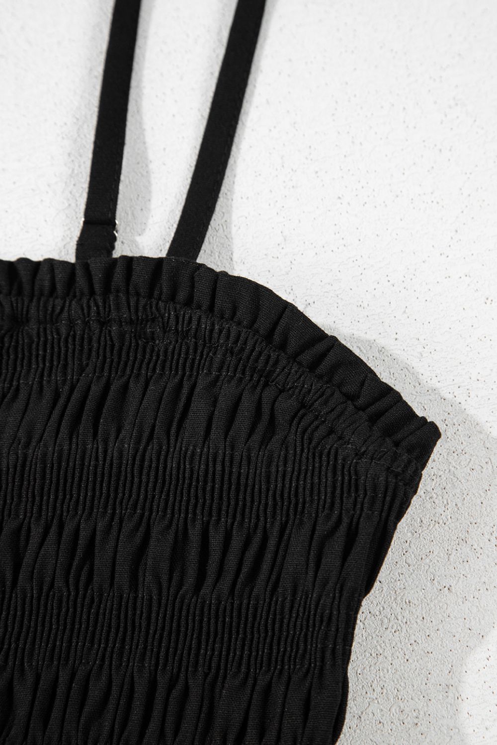 Smocked Spaghetti Straps Wide Leg Jumpsuit