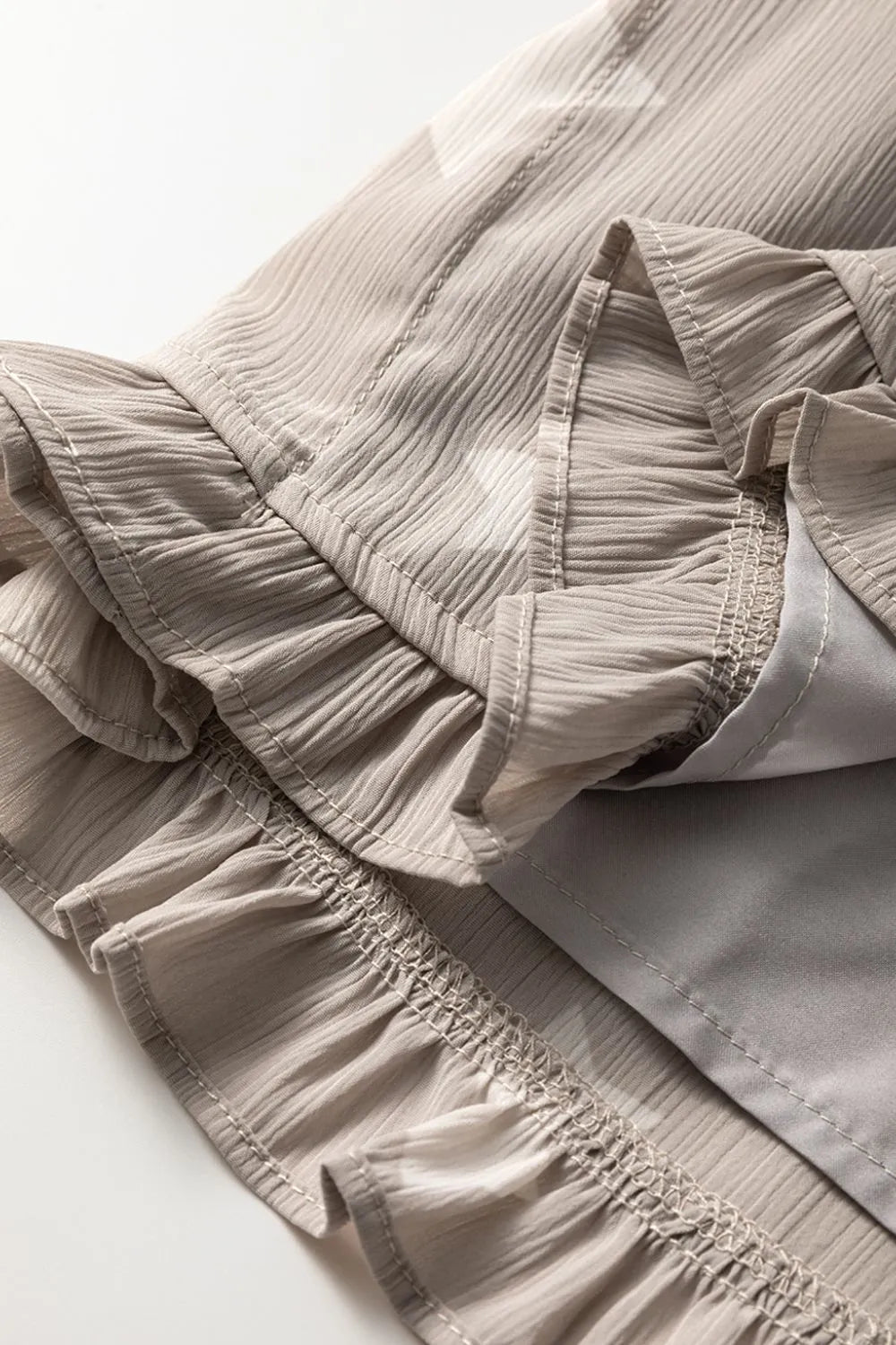 Star Print Crinkle Textured Kimono Ruffle Sleeve Romper